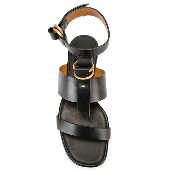 NEW Chloe Kingsley Black Leather Sandals EU 38.5 - Picture 4 of 4